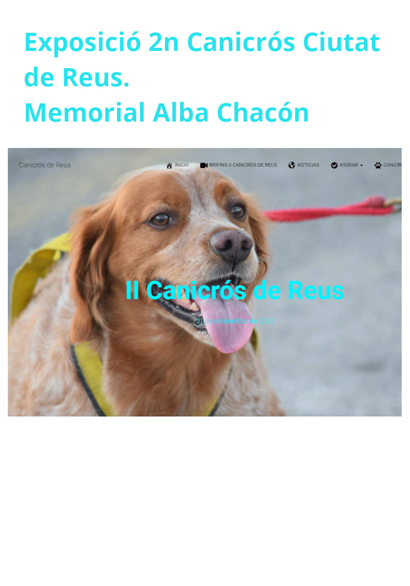 Imatge Exposició 2n Canicrós Ciutat de Reus. Memorial Alba Chacón